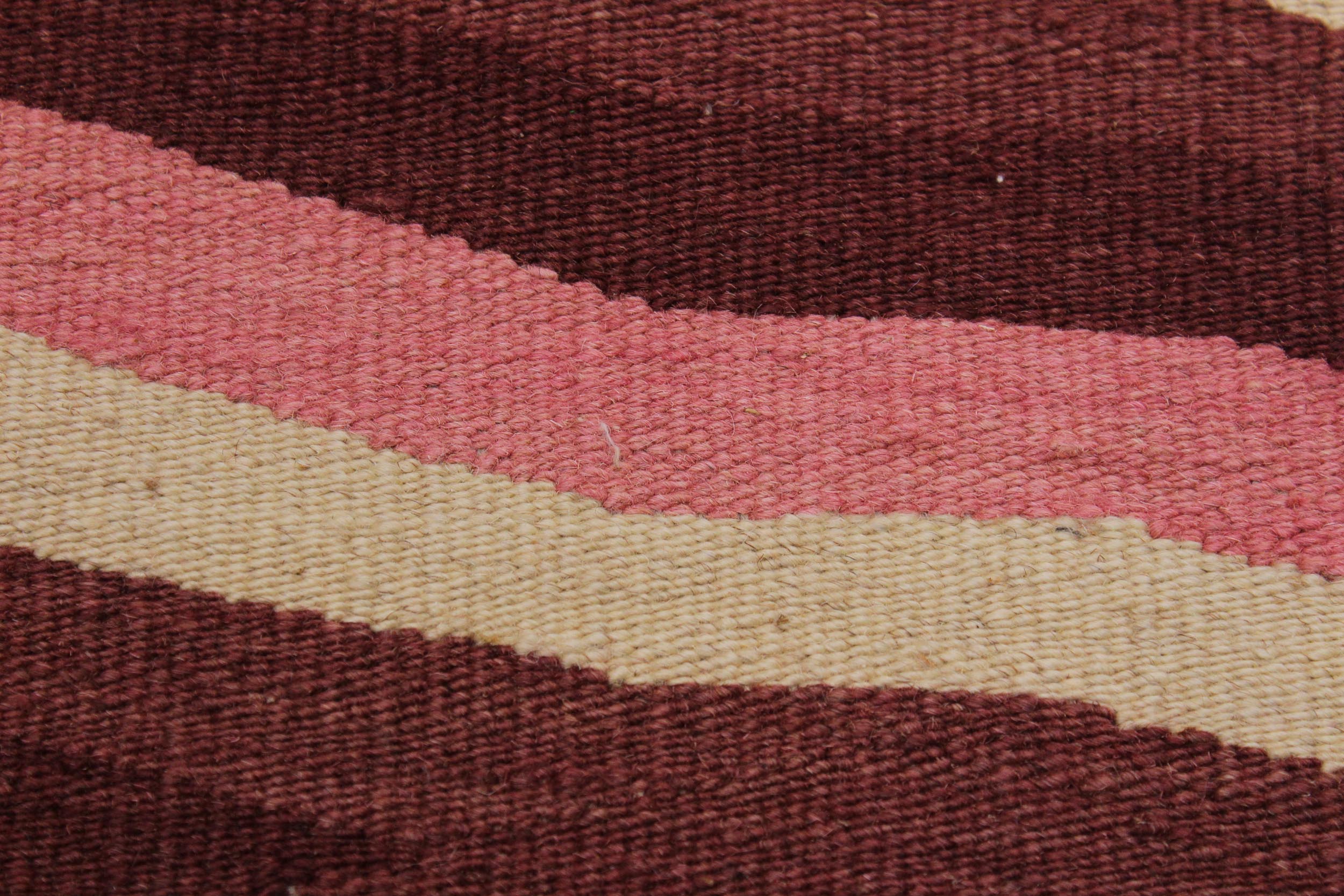 handmade Modern Kilim Ivory Pink Hand-Woven RECTANGLE 100% WOOL area rug 4x6