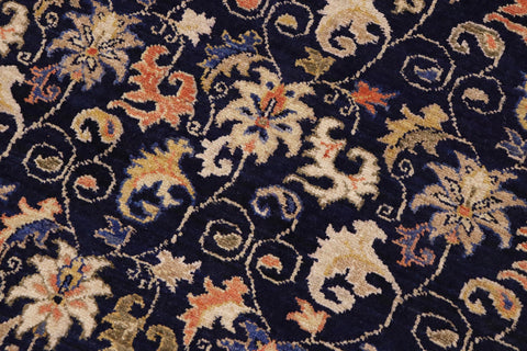 handmade Transitional Kafkaz Blue Gold Hand Knotted RECTANGLE 100% WOOL area rug 10' x 14'