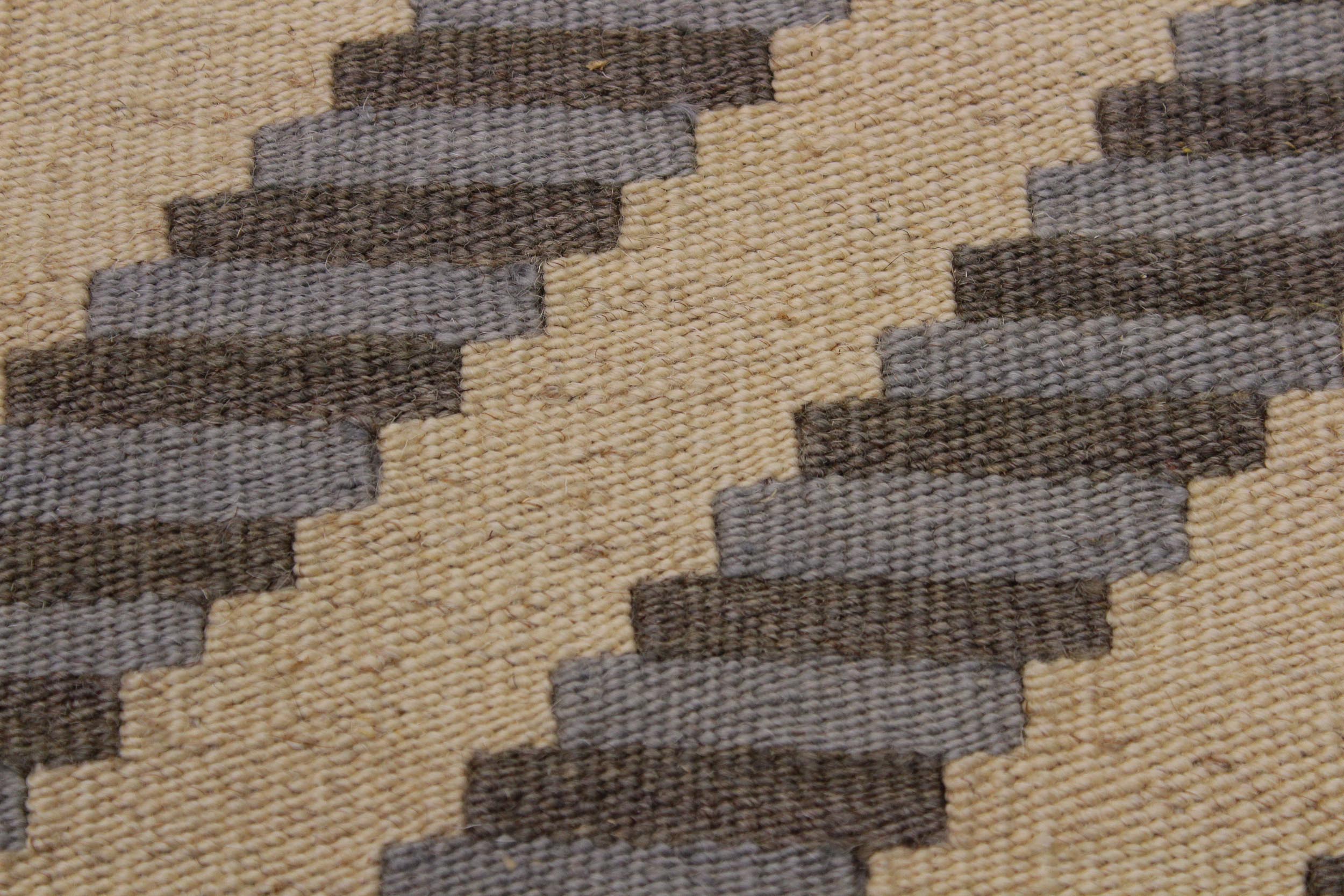 handmade Modern Kilim Ivory Grey Hand-Woven RECTANGLE 100% WOOL area rug 4 x 6