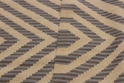 handmade Modern Kilim Ivory Grey Hand-Woven RECTANGLE 100% WOOL area rug 4 x 6
