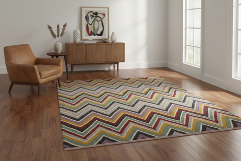 handmade Modern Kilim Lt. Blue Red Hand-Woven RECTANGLE 100% WOOL area rug 5x7