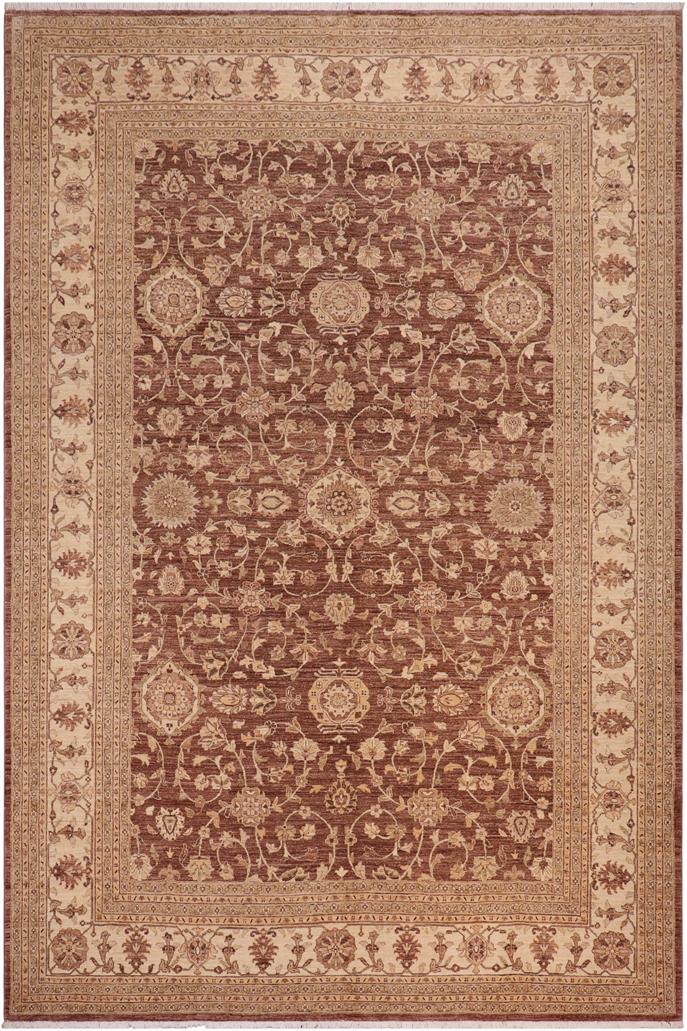handmade Traditional Kafkaz Brown Ivory Hand Knotted RECTANGLE 100% WOOL area rug 10X13