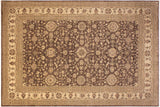 Eclectic Ziegler Meredith Brown/Ivory Hand-Knotted Wool Rug - 9'10'' x 12'10''