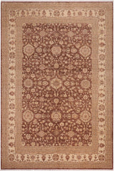 handmade Traditional Kafkaz Brown Ivory Hand Knotted RECTANGLE 100% WOOL area rug 10X13