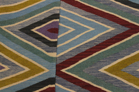 handmade Modern Kilim Grey Red Hand-Woven RECTANGLE 100% WOOL area rug 5x7