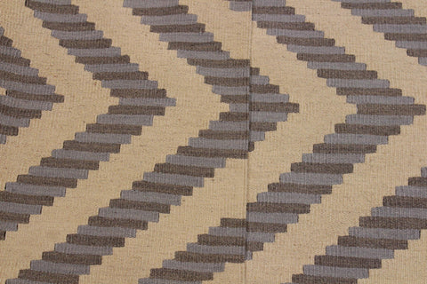 handmade Modern Kilim Ivory Grey Hand-Woven RECTANGLE 100% WOOL area rug 5x7