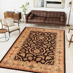 handmade Traditional Kafkaz Brown Tan Hand Knotted RECTANGLE 100% WOOL area rug 10X14