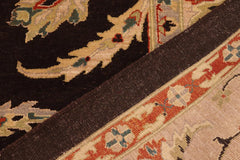 handmade Traditional Kafkaz Brown Tan Hand Knotted RECTANGLE 100% WOOL area rug 10X14