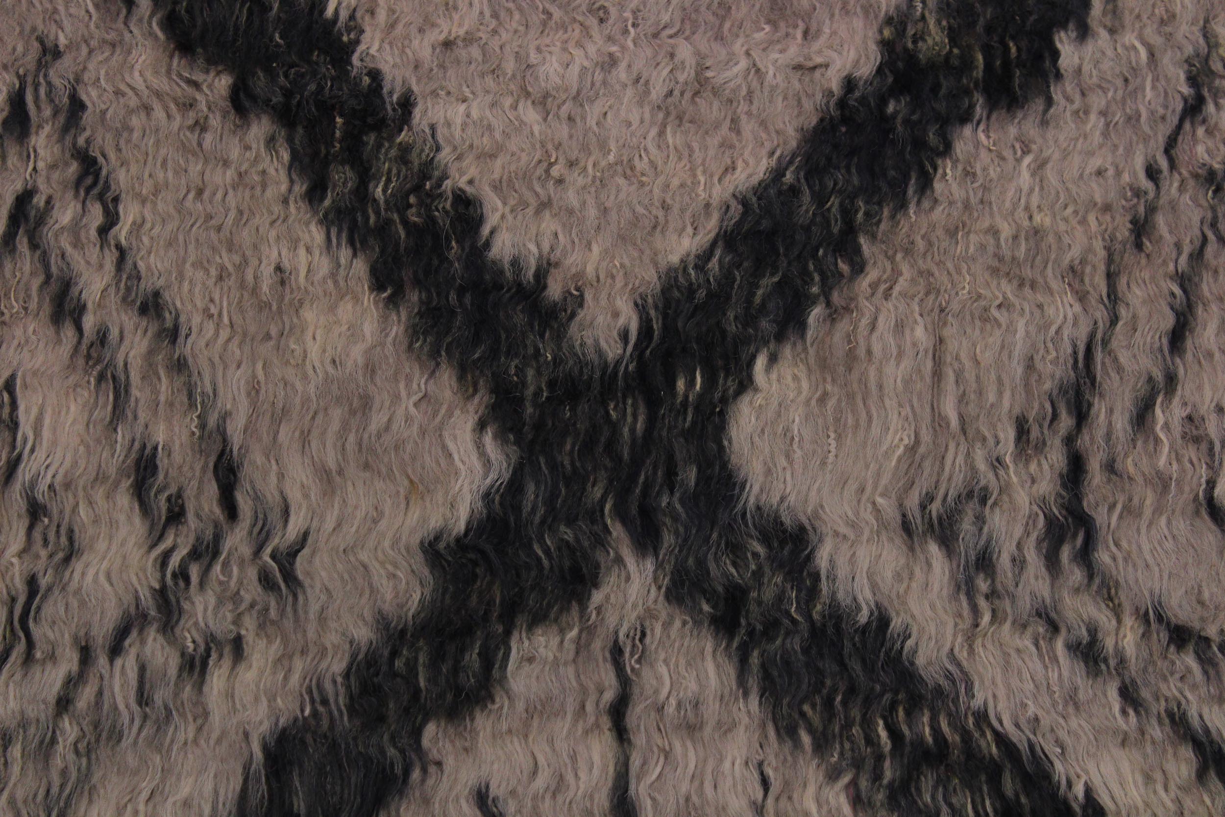handmade Geometric Moroccan Lt. Brown Black Hand Knotted RECTANGLE 100% WOOL area rug 4' x 6'