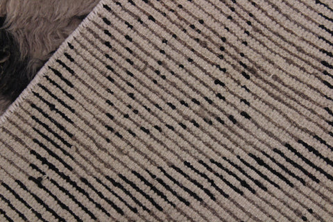 handmade Geometric Moroccan Lt. Brown Black Hand Knotted RECTANGLE 100% WOOL area rug 4' x 6'