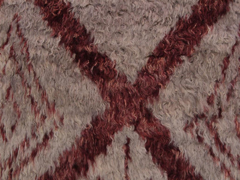 handmade Modern Moroccan Lt. Gray Rust Hand Knotted RECTANGLE 100% WOOL area rug 4x6