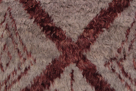 handmade Geometric Moroccan Lt. Gray Rust Hand Knotted RECTANGLE 100% WOOL area rug 4' x 6'