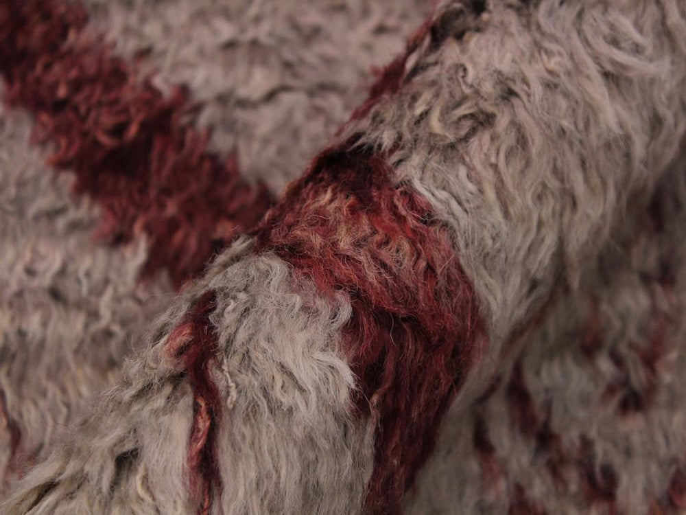 handmade Modern Moroccan Lt. Gray Rust Hand Knotted RECTANGLE 100% WOOL area rug 4x6