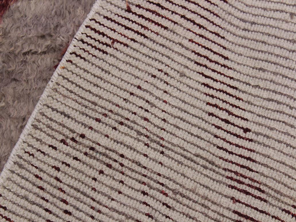 handmade Modern Moroccan Lt. Gray Rust Hand Knotted RECTANGLE 100% WOOL area rug 4x6