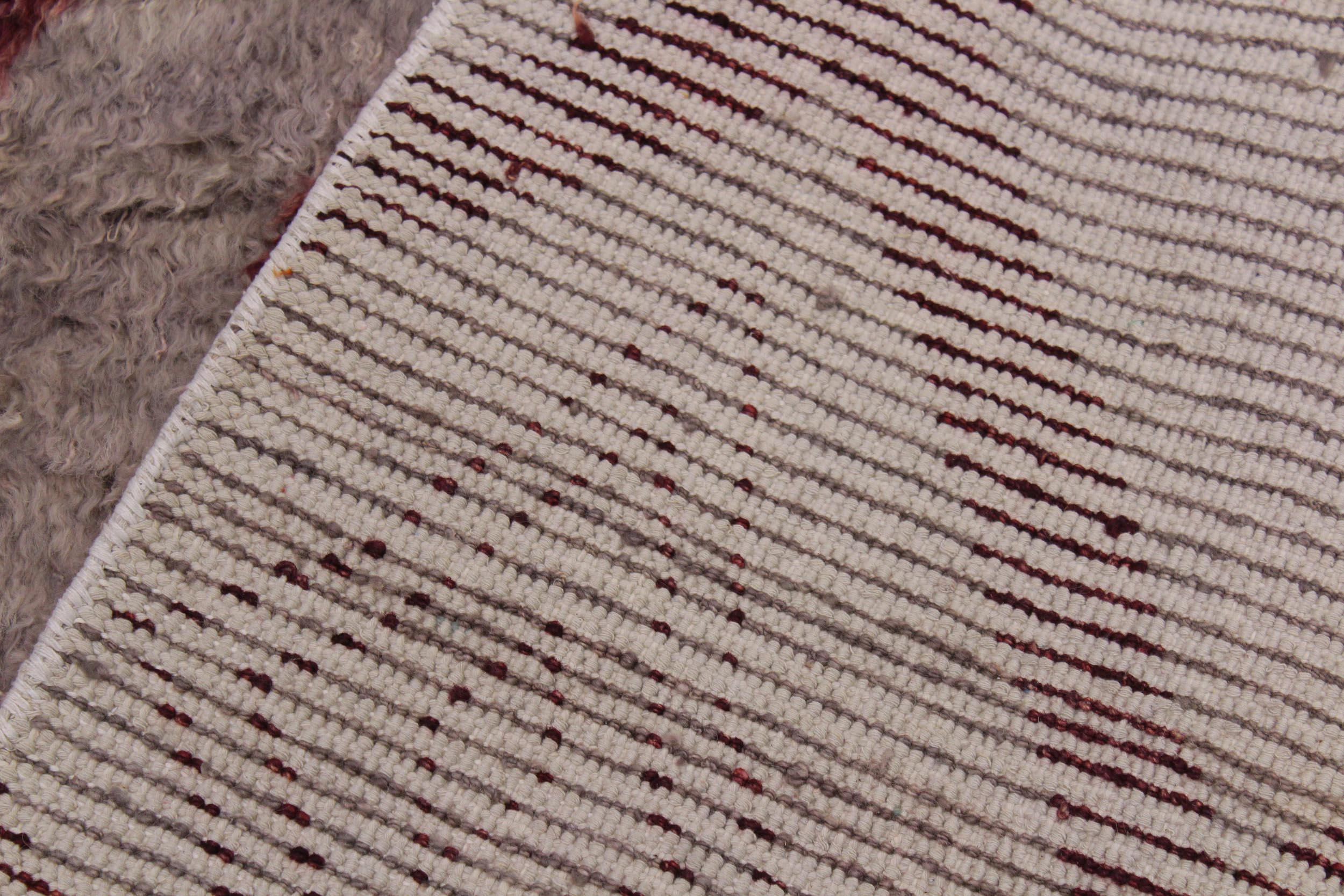 handmade Geometric Moroccan Lt. Gray Rust Hand Knotted RECTANGLE 100% WOOL area rug 4' x 6'