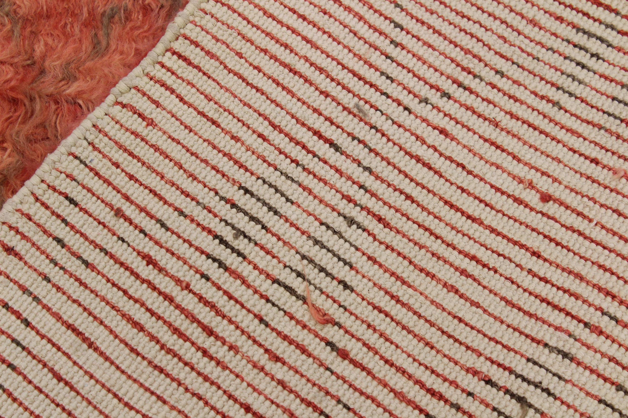 handmade Geometric Moroccan Rust Brown Hand Knotted RECTANGLE 100% WOOL area rug 5' x 8'