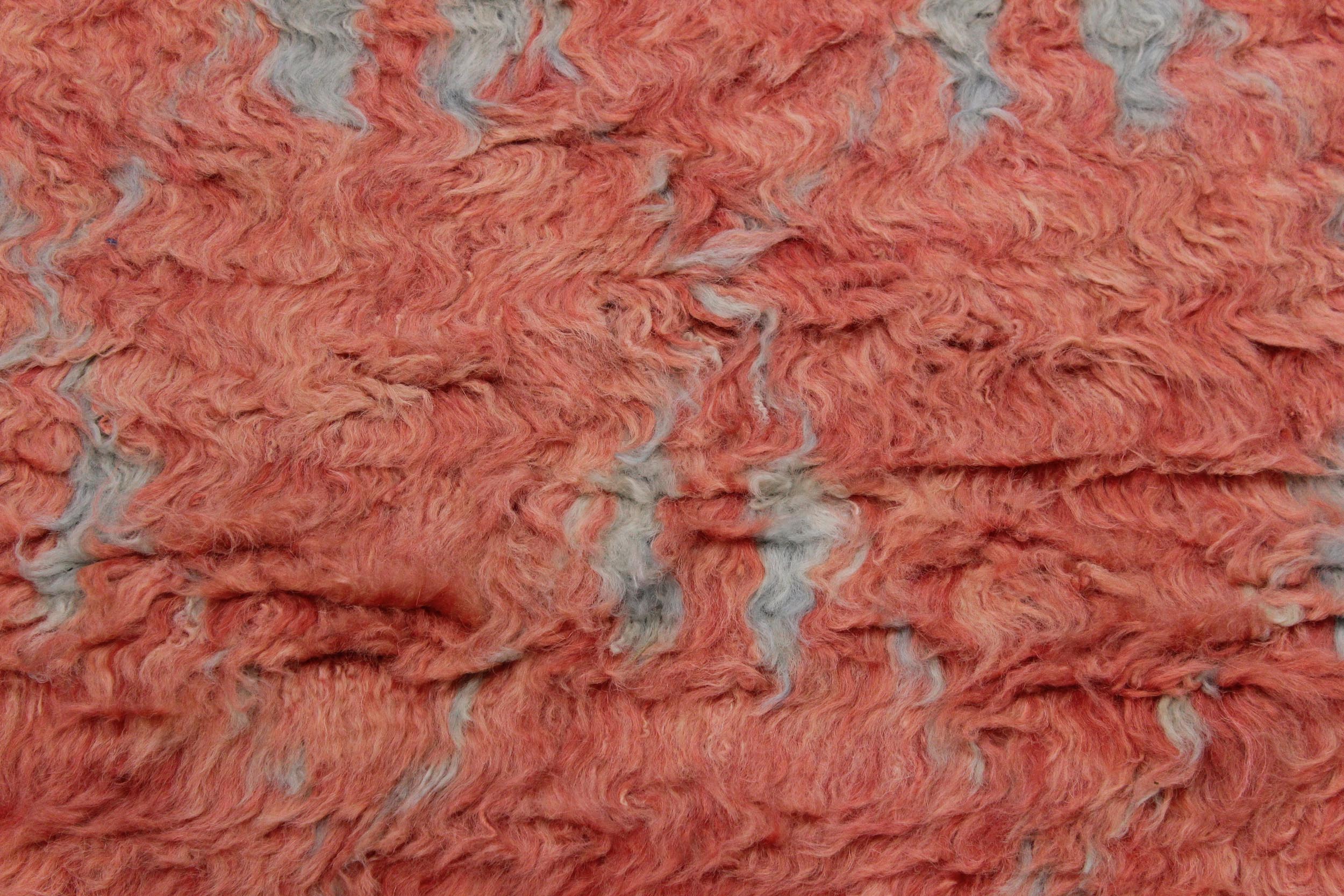 handmade Geometric Moroccan Rust Grey Hand Knotted RECTANGLE 100% WOOL area rug 4' x 6'