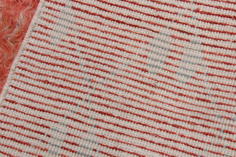 handmade Geometric Moroccan Rust Grey Hand Knotted RECTANGLE 100% WOOL area rug 4' x 6'