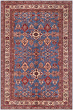 Rustic Super Kazak Scarboro Lt. Blue/Ivory Wool Rug - 6'1'' x 9'6''