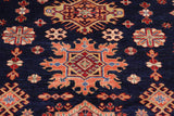 handmade Geometric Super Kazak Blue Red Hand Knotted RECTANGLE 100% WOOL area rug 8 x 10