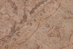 Traditional handmade Persian vintage distressed Tan Blue Hand Knotted RECTANGLE 100% WOOL area rug 9X13