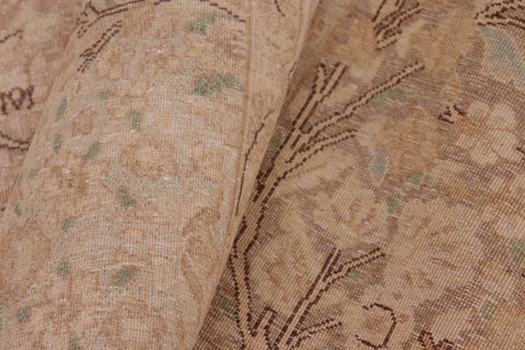 handmade Vintage Vintage Tan Blue Hand Knotted RECTANGLE 100% WOOL area rug 9' x 13'