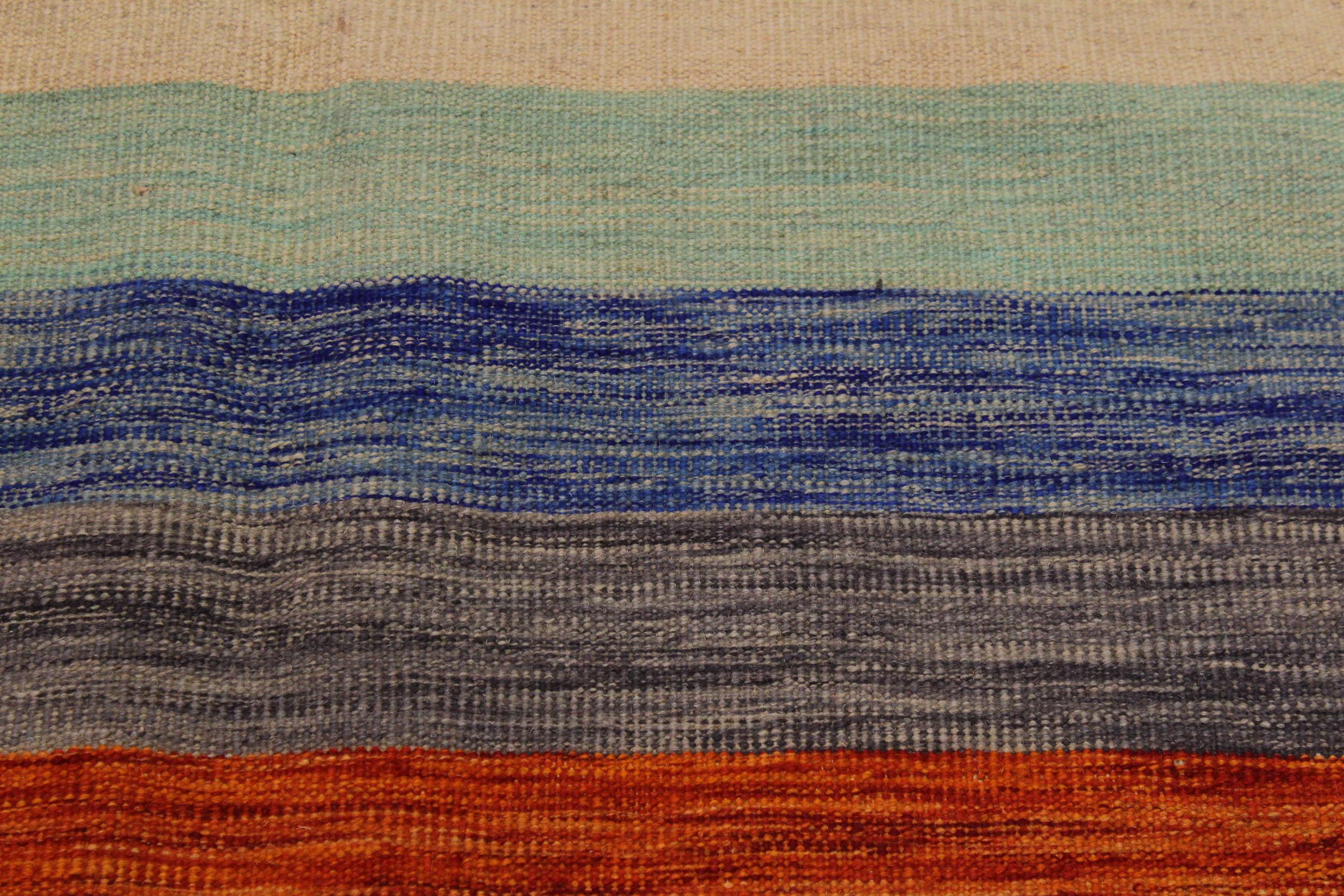 handmade Modern Kilim Grey Purple Hand-Woven RECTANGLE 100% WOOL area rug 7x10