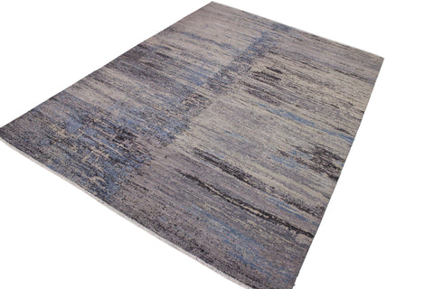 handmade Modern Kafkaz Grey Blue Hand Knotted RECTANGLE 100% WOOL area rug 10' x 14'