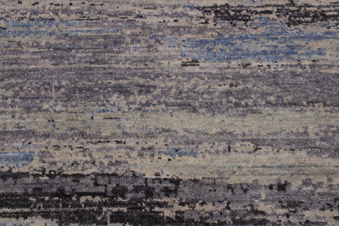 handmade Modern Kafkaz Grey Blue Hand Knotted RECTANGLE 100% WOOL area rug 10' x 14'