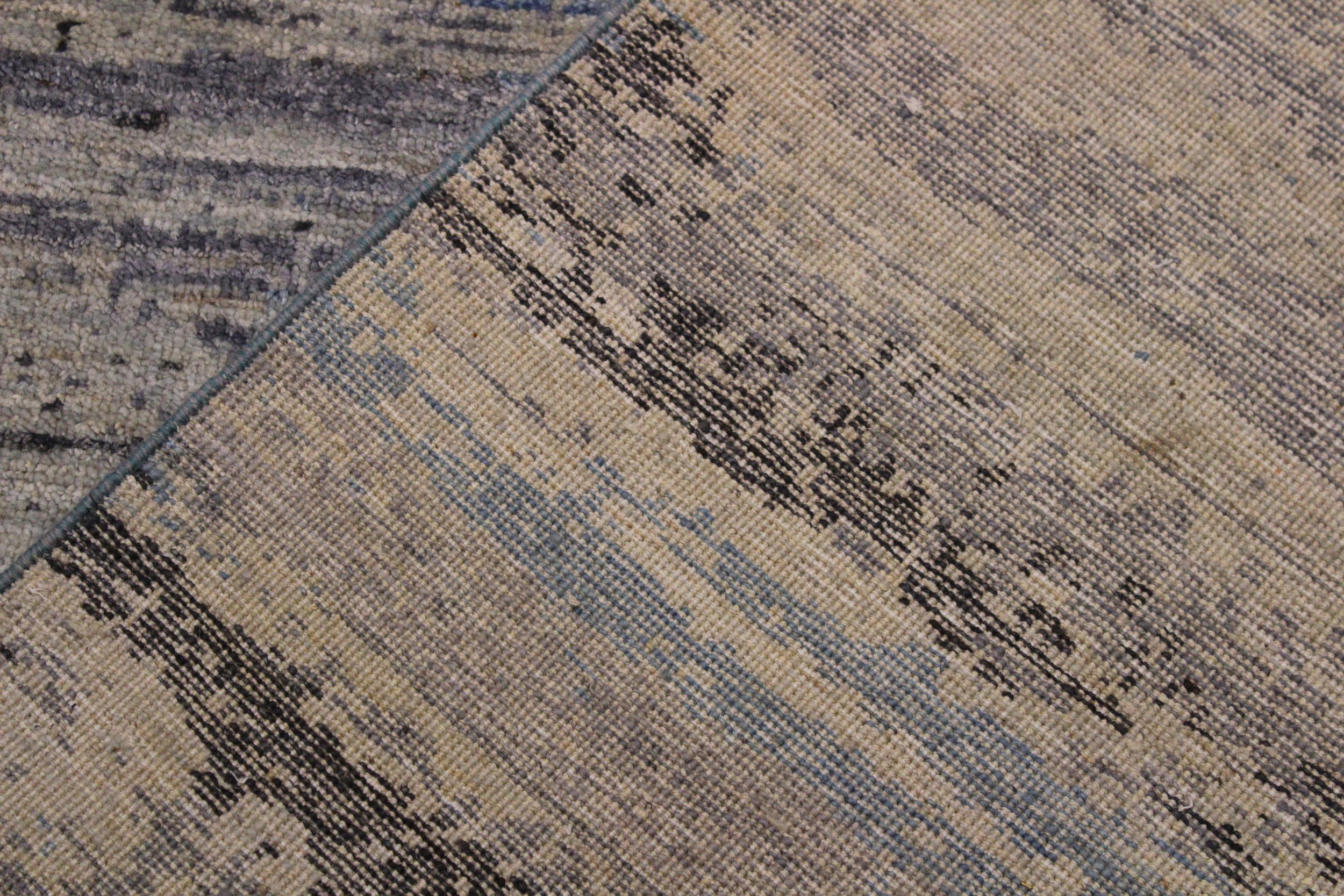 handmade Modern Kafkaz Grey Blue Hand Knotted RECTANGLE 100% WOOL area rug 10' x 14'