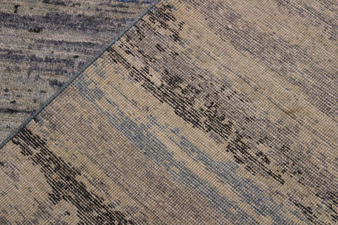 handmade Modern Kafkaz Grey Blue Hand Knotted RECTANGLE 100% WOOL area rug 10' x 14'