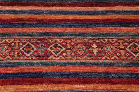 handmade Geometric Kurjean Gold Red Hand Knotted RECTANGLE 100% WOOL area rug 6x8