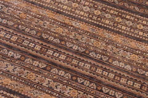 handmade Geometric Kurjean Gray Gold Hand Knotted RECTANGLE 100% WOOL area rug 6x8