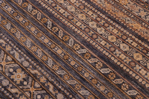 handmade Geometric Kurjean Gray Gold Hand Knotted RECTANGLE 100% WOOL area rug 6x8
