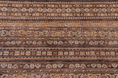 handmade Geometric Kurjean Gray Gold Hand Knotted RECTANGLE 100% WOOL area rug 6x8