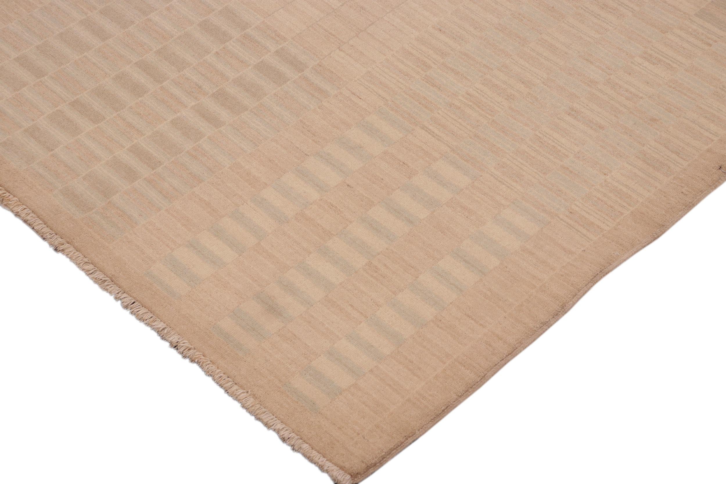 handmade Modern Gabbeh Brown Tan Hand Knotted RECTANGLE 100% WOOL area rug 10' x 14'