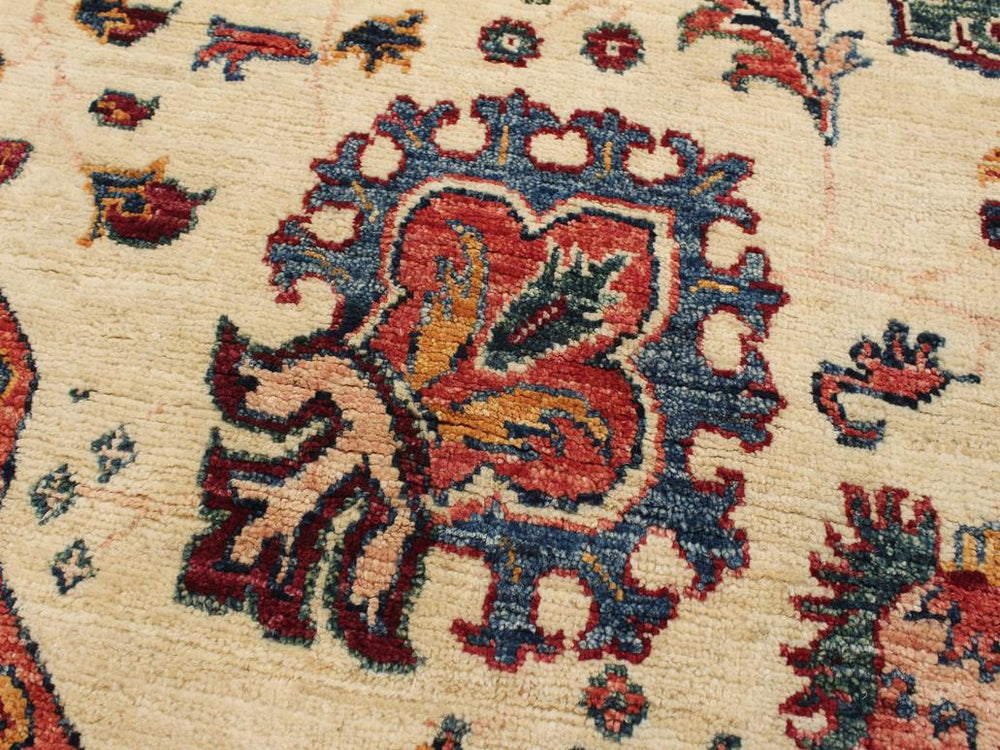 handmade Geometric Khurgeen Beige Red Hand Knotted ROUND 100% WOOL area rug 10x10