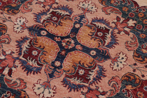 handmade Geometric Kurjean Beige Red Hand Knotted ROUND 100% WOOL area rug 10x10