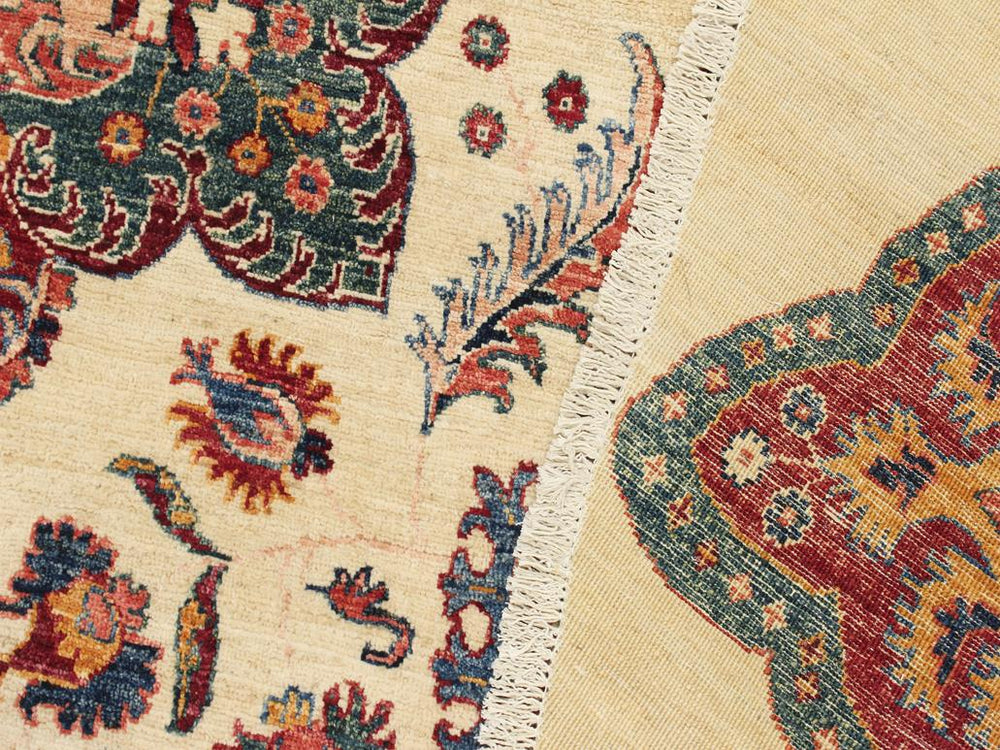 handmade Geometric Khurgeen Beige Red Hand Knotted ROUND 100% WOOL area rug 10x10