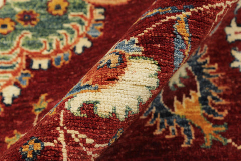 handmade Geometric Kurjean Red Beige Hand Knotted ROUND 100% WOOL area rug 10x10