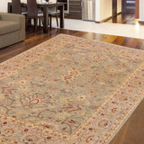 handmade Traditional Kafkaz Green Tan Hand Knotted RECTANGLE 100% WOOL area rug 10 x 14