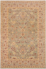 handmade Traditional Kafkaz Green Tan Hand Knotted RECTANGLE 100% WOOL area rug 10X14