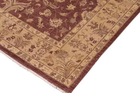 handmade Traditional Kafkaz Brown Tan Hand Knotted RECTANGLE 100% WOOL area rug 10x14