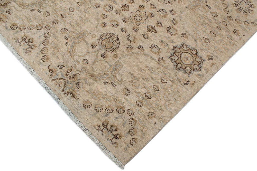 handmade Transitional Kafkaz Beige Gray Hand Knotted RECTANGLE 100% WOOL area rug 5X7