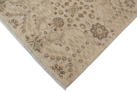 handmade Transitional Kafkaz Beige Gray Hand Knotted RECTANGLE 100% WOOL area rug 5X7