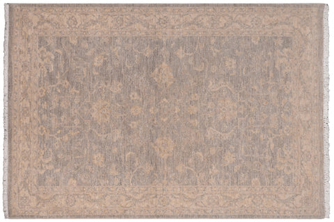 handmade Traditional Kafkaz Grey Beige Hand Knotted RECTANGLE 100% WOOL area rug 4x6