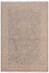 handmade Traditional Kafkaz Grey Beige Hand Knotted RECTANGLE 100% WOOL area rug 4X6