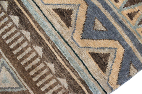 handmade Geometric Kurjean Grey Blue Hand Knotted RECTANGLE 100% WOOL area rug 2x4