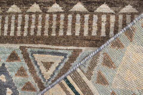 handmade Geometric Kurjean Grey Blue Hand Knotted RECTANGLE 100% WOOL area rug 2x4