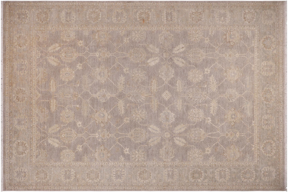 handmade Transitional Kafkaz Grey Lt. Green Hand Knotted RECTANGLE 100% WOOL area rug 9' x 12'
